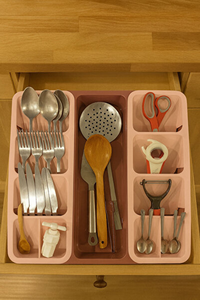 SİHİRLİ AYAKLAR 11 Compartment Cutlery Set Kitchen Organizer Drawer Organizer Cutlery Holder 40X40