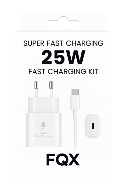 FQX Type-C Çıkışlı Usb Uyumlu 25w Type-c kablo ve Adaptör set / Süper hızlı f...