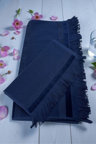 HAVLULAND GONCA ETAMİN İŞLEMELİK SAÇAKLI ANALI KIZLI HAVLU TAKIMI %100 PAMUK 50X90 CM VE 30X50 CM