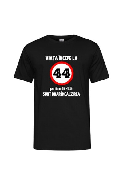 T&M Personalizare Tricou personalizat - Viața începe la 44 de ani, bumbac, M,...