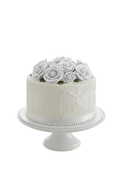 PASTRY PLANET Pasta Üstü Gül Süs 14 Adet Beyaz Renk