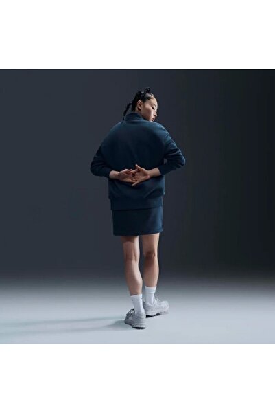 Nike Kadın Phoenix Fleece Yarım Fermuarlı Logolu Sweat Özel Seri Oversize Kesim