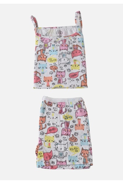3nbe Girl's Boxer and String Strap Tank Top Set Patterned