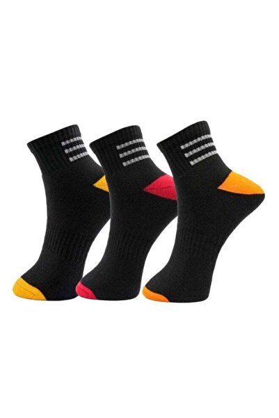 White Leaf 3 Pack Full-Terry Low-Cut Men's Sneaker Socks - Black