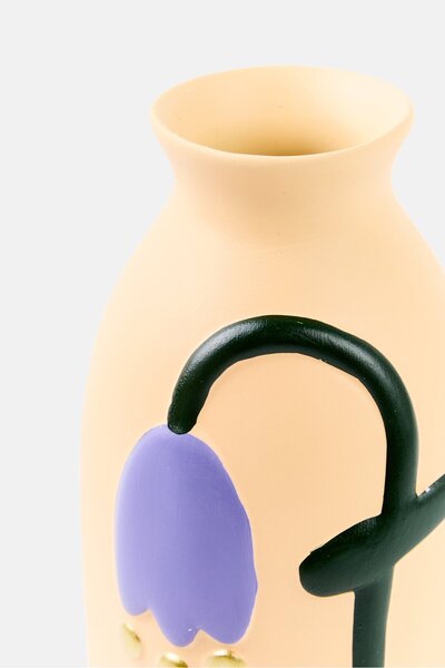 Muy Mucho Decorative Ceramic Flower Vase, Pastel Orange