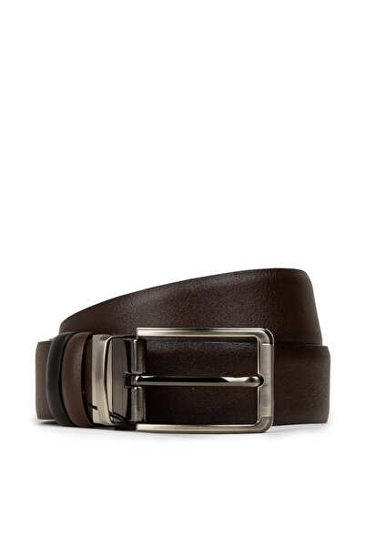 Deery Genuine Leather Brown - Black Double Sided Men's Belt