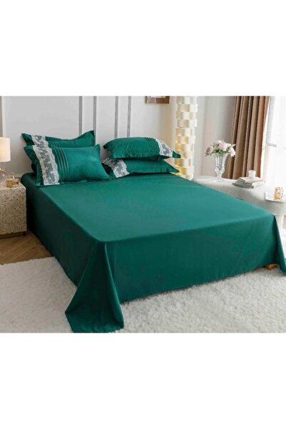 OEM Double bed linen 6-piece finet embroidered hearts green 230x250 cm