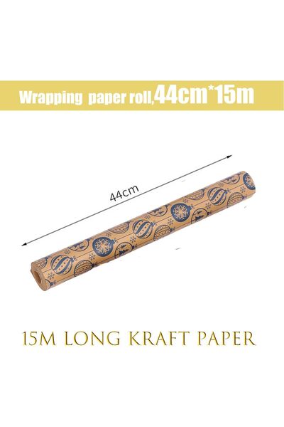 HBell Christmas Gift Wrapping Paper, 43 cm x 15 m (Christmas baubles design)