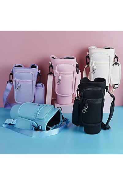 Store Quencher Pipetli 1.18 Lt Termos Kılıfı Omuz Askılı Termos Çanta Fermuarlı Cepli Kılıf Çanta