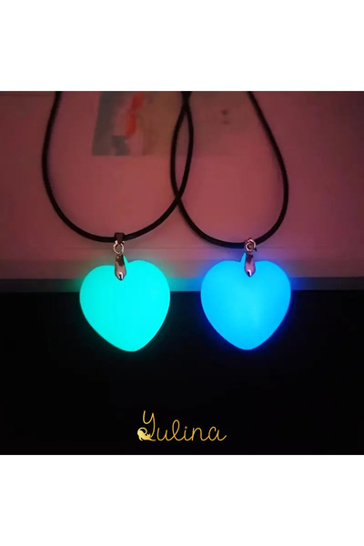 yulina Glow in the Dark Heart Necklace