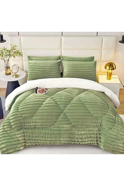 OEM Cocolino fluffy duvet, double, green, 200x230 cm, includes 2 pillowcases 50x70 cm