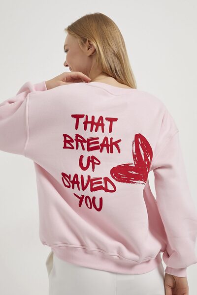 Arma Life Armalife 7251 Heart Printed Bis Collar Women's Sweat