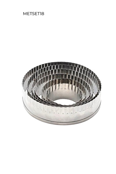 PASTRY PLANET Metal Round Serrated Volovan / Cookie Mold 6 Pieces
