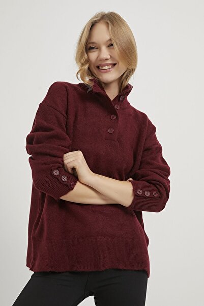 Arma Life Armalife 4786 collar sleeve button detailed knitwear women's sweater