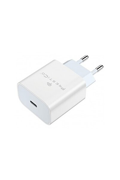 PRESTICO Încărcător de perete Premium cu încărcare rapidă, 20W, 3A, 1x USB-C, alb (compatibil cu Apple)