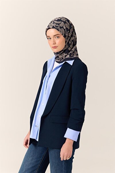 Silk Home Eșarfă din amestec de viscoză Velora, albastru închis-argintiu, cu ...