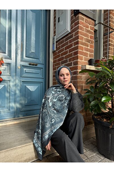 CUOCA LOUNGE Beliz Desenli Bambu Kraş Şal Füme