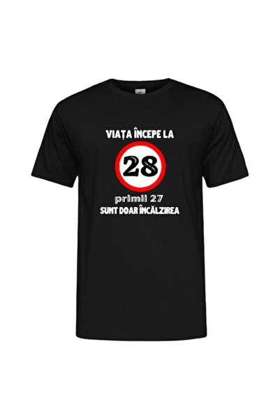 T&M Personalizare Tricou personalizat - Viața începe la 28 de ani, bumbac, L,...