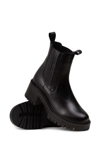 Deery Women's Genuine Leather Black Boots