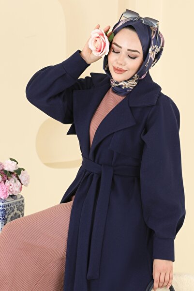 ModaMerve Kruvaze Yaka Kaşe Kaban 6253BSK463-MS Laci