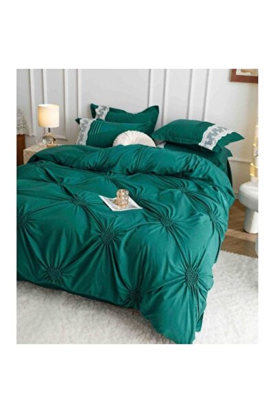 OEM Double bed linen 6-piece finet embroidered hearts green 230x250 cm