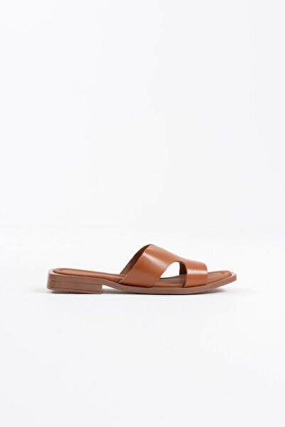 TRENDELLA Fergei Tan Genuine Leather Slippers