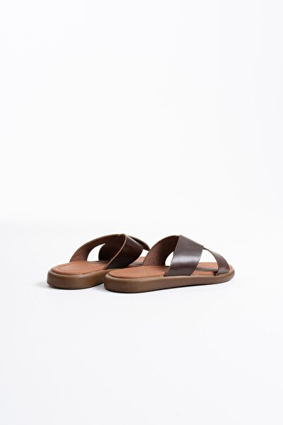 TRENDELLA Weasley Bitter Brown Genuine Leather Slippers