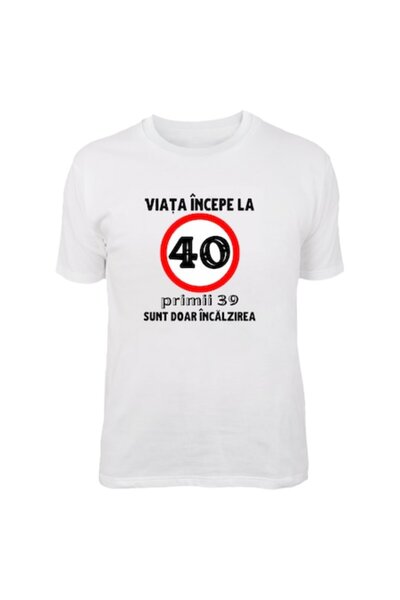 T&M Personalizare Tricou personalizat - Viața începe la 40 de ani, bumbac, XS...