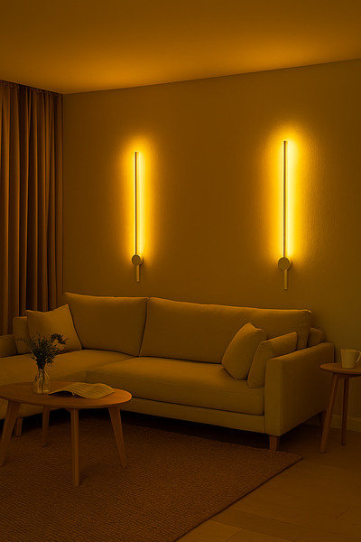 Mikro Aydınlatma Modern Led Duvar Aplik Uzun Çubuk Samsung Ledli Tekli 50 Cm Beyazkasa GünIşığı