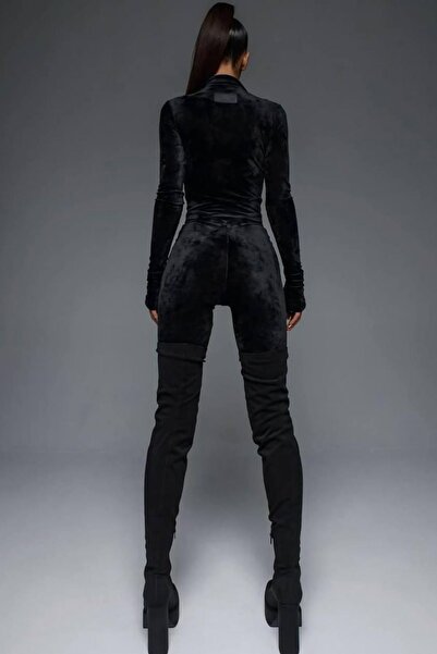 Fashiontayt Silk Velvet Zippered Jumpsuit