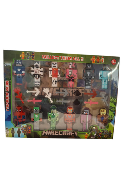 Minecraft 12 Li Süper Kahraman Oyuncak Figürleri 23 Parça Yapı Oyuncak Yapı Oyuncak Figür Toys