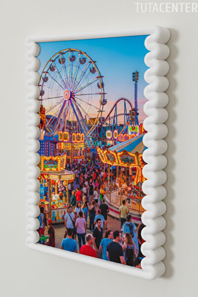 TUTACENTER إطار حائط بلاستيكي وردي منقوش على شكل موجة مقاس 10x15 سم |   مناسب للاستخدام الأفقي والعمودي