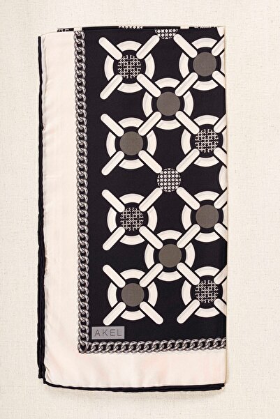 Akel Patterned Silky Alfa Silk Scarf – Soft Texture, Easy to Shape, 95X95 Women's Scarf