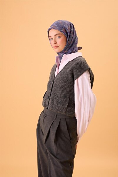 Silk Home Eșarfă din amestec de viscoză Velora, mov închis, cu model tip țigl...