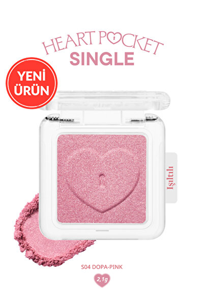 PERIPERA Kişiselleştirilebilir Işıltılı Tekli Far Heart Pocket Single (S04 Dopa-Pink)