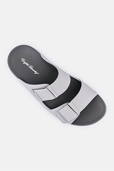 English Laundry Men Two Strap Slip On Arabic Sandals, Grey