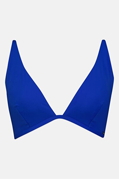 Calvin Klein بيكيني علوي مثلث مبطن بشعار العلامة التجارية للنساء، أزرق ملكي