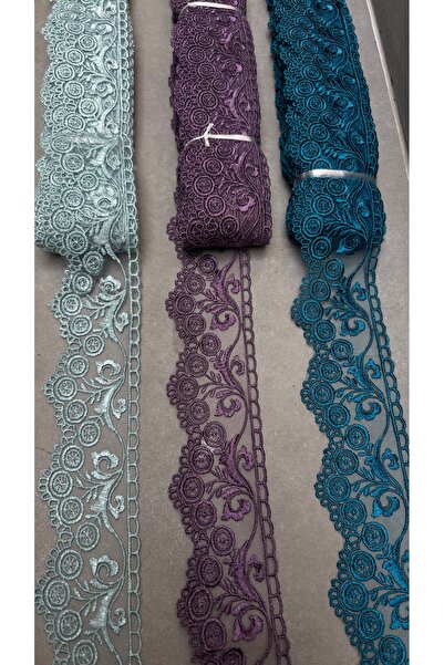 Butik Klasik dalga desen 9 metre tül Güpür kalite dokuma