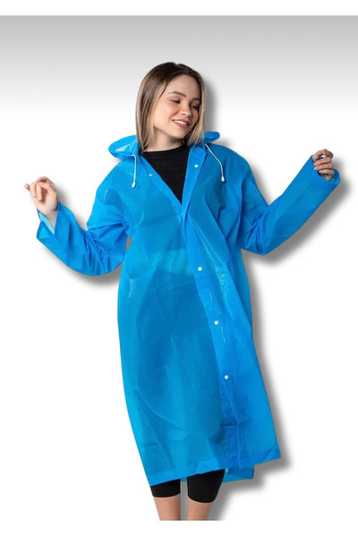 DEV 3 ADAM Unisex Women-Men Waterproof Windproof Raincoat with Snap Fasteners Hooded