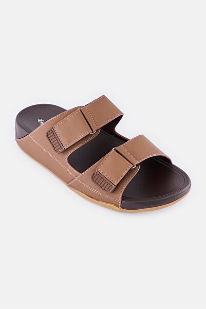 English Laundry Men Double Strap Slip On Arabic Sandals, Brown