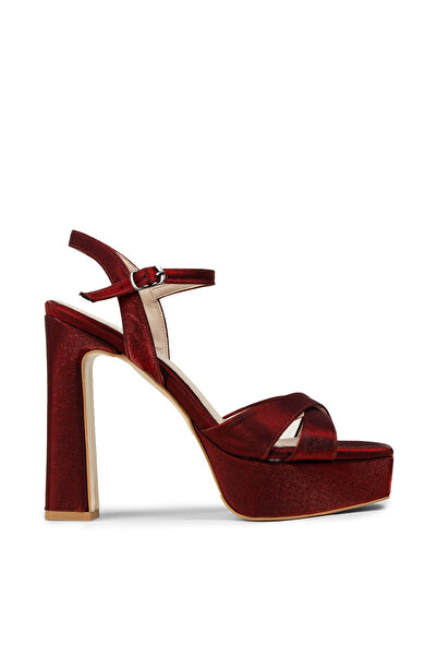 Deery Women's Burgundy Platform Heel Evening Dress Shoes