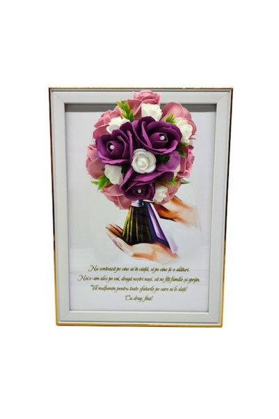 T&M Personalizare Tablou înrămat A4 (30x21 cm) – „Cine stă alături de tine” v...