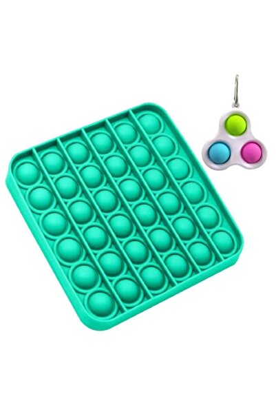 OEM Sensory Toy Set Pop It Now - 12.5x12.5x1.5 cm Silicone Square, Turquoise ...