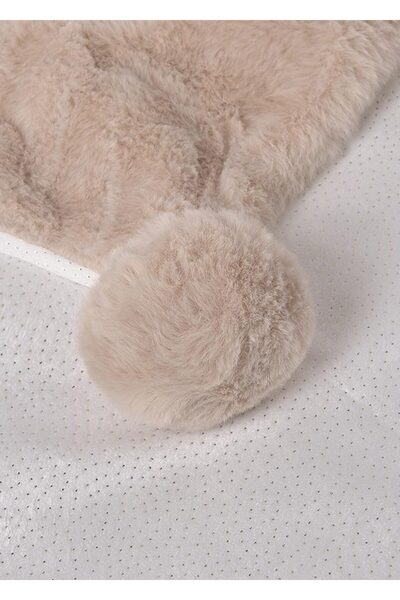 MAYORAL 100X80 cm Beige Color Blanket – Soft, Pompom-Embellished, and Stylish Baby Blanket Std