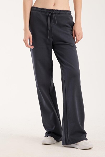 Store 100% Cotton Wide Leg Lace-Up Women's Trousers/Sweatpants