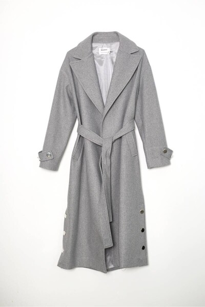 cemo Women's Gold Buttoned Coat