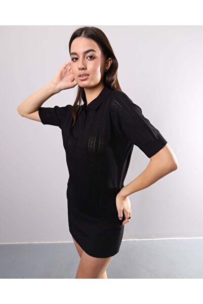 JM κοντό πλεκτό ρούχο