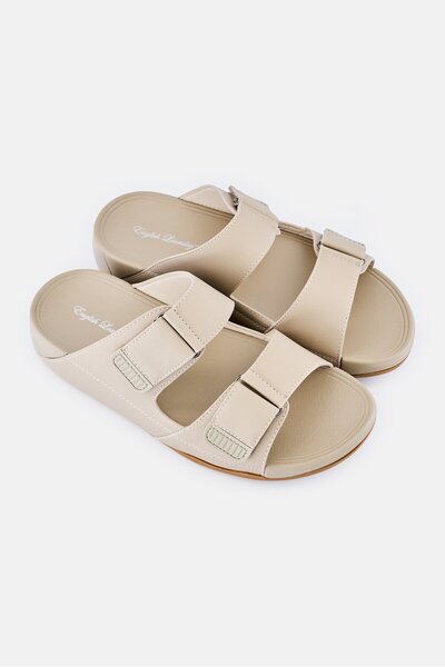 English Laundry Men Slip On Arabic Sandals, Beige