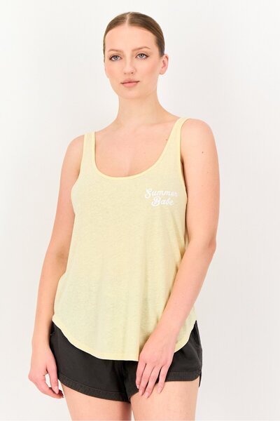 BİLLABONG Women U-Neck Graphic Print Sleeveless Top, Yellow