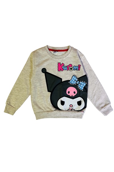 YUMİYUMM Girl's Kuromi Printed 2 Thread Ş Fleece-Lined Tracksuit Set